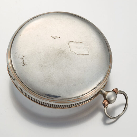 A Swiss silvered verge watch with a unusual dial Circa 1830 A Swiss silvered verge watch with a unusual dial Circa 1830