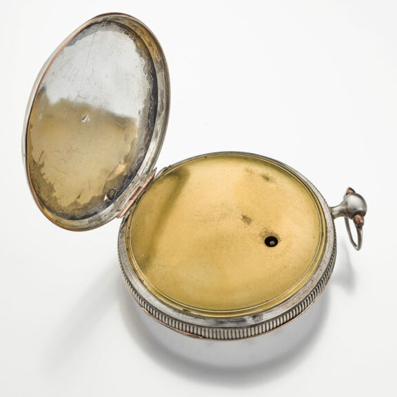 A Swiss silvered verge watch with a unusual dial Circa 1830 A Swiss silvered verge watch with a unusual dial Circa 1830