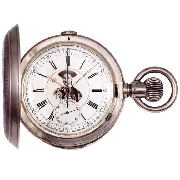 Swiss minute repeating pocket watch with chronograph Circa 1890 Swiss minute repeating pocket watch with chronograph Circa 1890