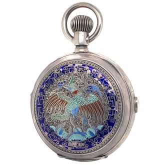Swiss minute repeating pocket watch with chronograph Circa 1890