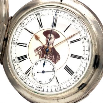 Swiss minute repeating pocket watch with chronograph Circa 1890