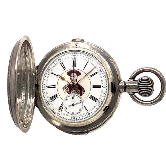 Swiss minute repeating pocket watch with chronograph Circa 1890 Swiss minute repeating pocket watch with chronograph Circa 1890