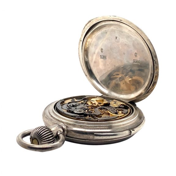 Swiss minute repeating pocket watch with chronograph Circa 1890 Swiss minute repeating pocket watch with chronograph Circa 1890