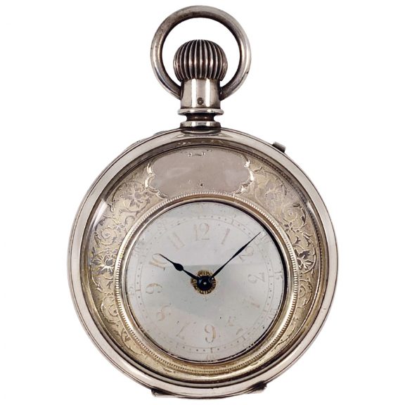 Swiss mystery watch in a silver double sided case Circa 1890