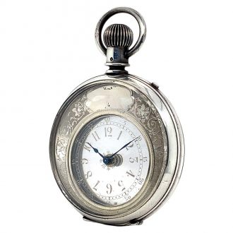 Swiss mystery watch in a silver double-sided case Circa 1890