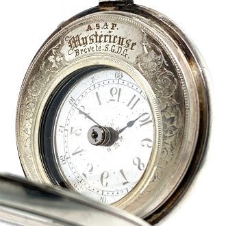 Swiss mystery watch in a silver double-sided case Circa 1890