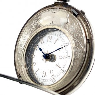 Swiss mystery watch in a silver double-sided case Circa 1890