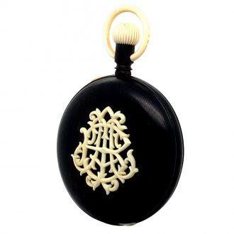 Exceptionally rare Swiss ebony and ivory pocket watch Circa 1900