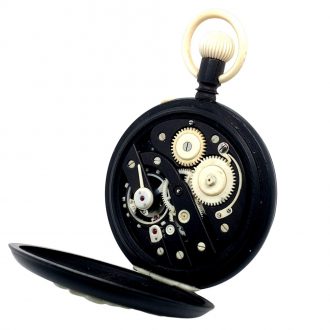 Exceptionally rare Swiss ebony and ivory pocket watch Circa 1900