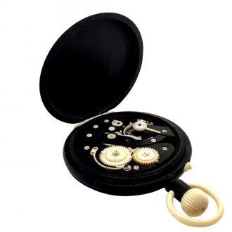 Exceptionally rare Swiss ebony and ivory pocket watch Circa 1900