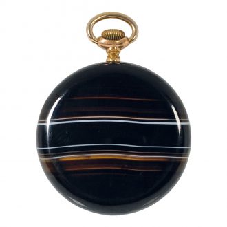 Fine Swiss agate open faced lever pocket watch Circa 1906 Fine Swiss agate open faced lever pocket watch Circa 1906