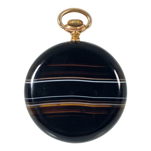Fine Swiss agate open faced lever pocket watch Circa 1906 Fine Swiss agate open faced lever pocket watch Circa 1906