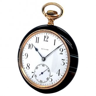 Fine Swiss agate open faced lever pocket watch Circa 1906 Fine Swiss agate open faced lever pocket watch Circa 1906
