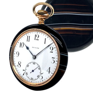 Fine Swiss agate open faced lever pocket watch Circa 1906