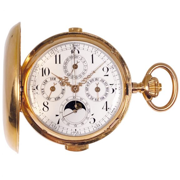 Swiss 18K gold quarter repeating complicated watch Circa 1900
