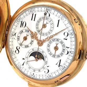 Swiss 18K gold quarter repeating complicated watch Circa 1900