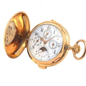 Swiss 18K gold quarter repeating complicated watch Circa 1900