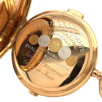 Swiss 18K gold quarter repeating complicated watch Circa 1900