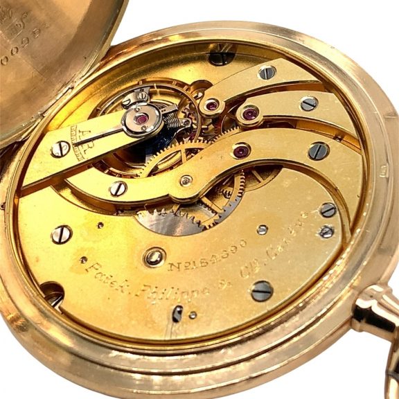 Flat Swiss gold keyless hunting cased pocket watch Circa 1917 Flat Swiss gold keyless hunting cased pocket watch Circa 1917