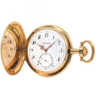 Swiss 14K gold keyless hunting cased pocket watch Circa 1914
