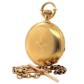 Heavy Swiss gold lever hunting cased pocket watch Circa 1873