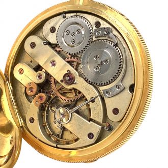Heavy Swiss gold lever hunting cased pocket watch Circa 1873