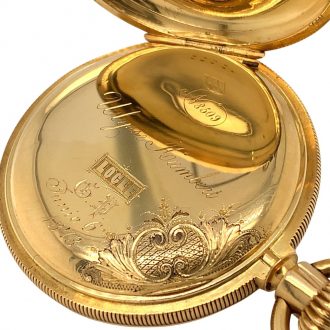 Heavy Swiss gold lever hunting cased pocket watch Circa 1873