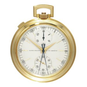 Gold Swiss split chronograph watch with register Circa 1967