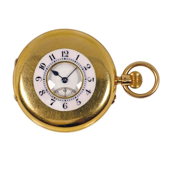 Fine English 18K gold half hunting cased lever watch Circa 1902