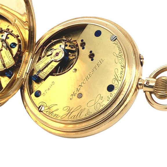 Fine English 18K gold half hunting cased lever watch Circa 1902 Fine English 18K gold half hunting cased lever watch Circa 1902