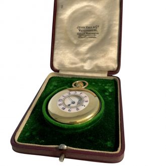 Fine English 18K gold half hunting cased lever watch Circa 1902