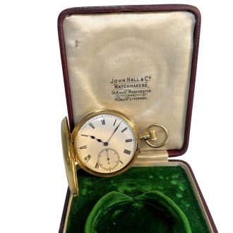 Fine English 18K gold half hunting cased lever watch Circa 1902