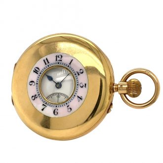 Fine English 18K gold half hunting cased lever watch Circa 1902