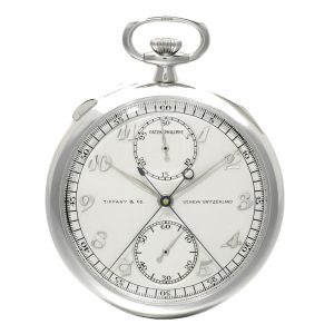 Swiss platinum split chronograph with register Circa 1923