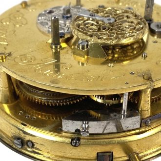 German repeating watch with alarm and power reserve Circa 1770