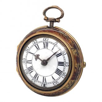 English watch in under painted tortoiseshell pair cases Circa 1770
