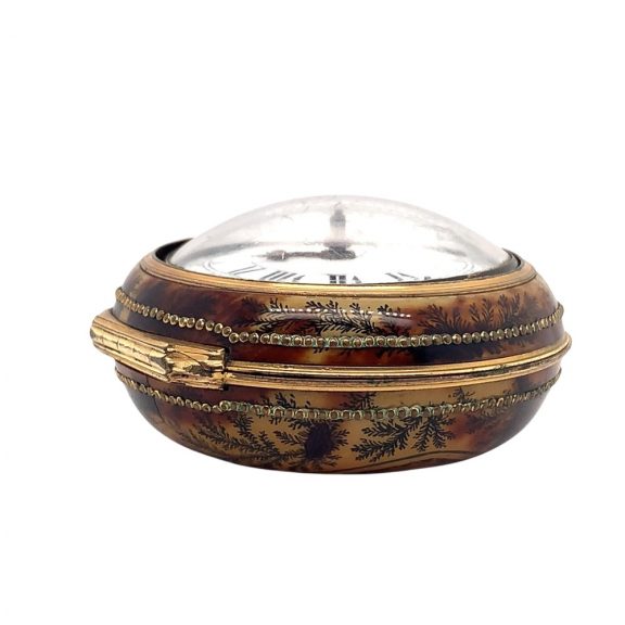 English watch in under painted tortoiseshell pair cases Circa 1770 English watch in under painted tortoiseshell pair cases Circa 1770