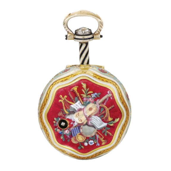 English gold and enamel verge with chatelaine Circa 1803 English gold and enamel verge with chatelaine Circa 1803
