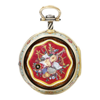 English gold and enamel verge with chatelaine Circa 1803