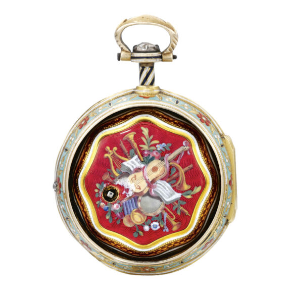 English gold and enamel verge with chatelaine Circa 1803