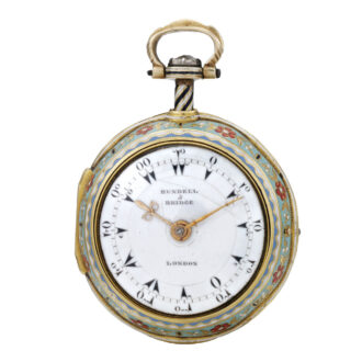 English gold and enamel verge with chatelaine Circa 1803