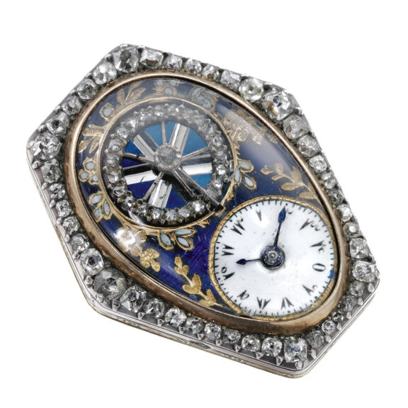 Rare Swiss gold, enamel and diamond ring watch Circa 1800 Rare Swiss gold, enamel and diamond ring watch Circa 1800