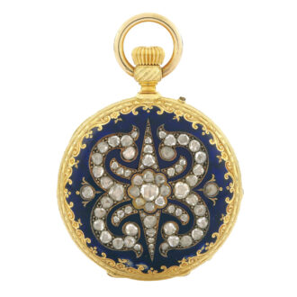Swiss gold, enamel and diamond-set lever watch Circa 1880