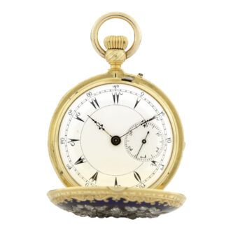 Swiss gold, enamel and diamond-set lever watch Circa 1880