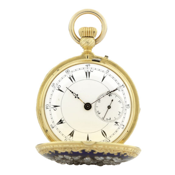 Swiss gold, enamel and diamond-set lever watch Circa 1880 Swiss gold, enamel and diamond-set lever watch Circa 1880