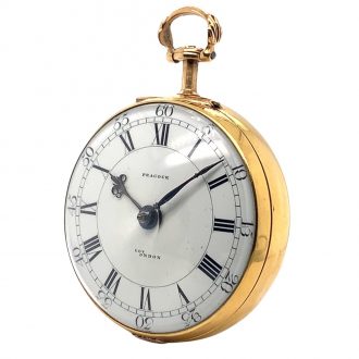 English early gold enamel pair cased pocket watch Circa 1774