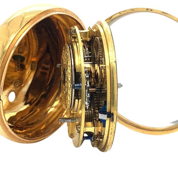 English early gold enamel pair cased pocket watch Circa 1774 English early gold enamel pair cased pocket watch Circa 1774
