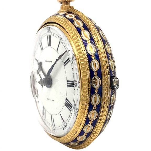 English early gold enamel pair cased pocket watch Circa 1774 English early gold enamel pair cased pocket watch Circa 1774