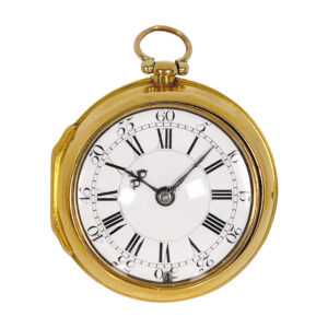 English gold open faced cylinder watch in pair cases Circa 1777