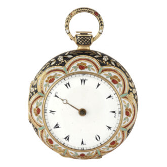 Swiss gold and enamel watch with eccentric dial Circa 1820